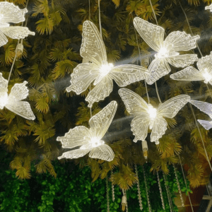 Acrylic Butterfly For Wedding Decoration And Home Decor Used Acrylic Plastic Hanging And Pendant Ceiling Light Warm White Color. Acrylic Butterfly