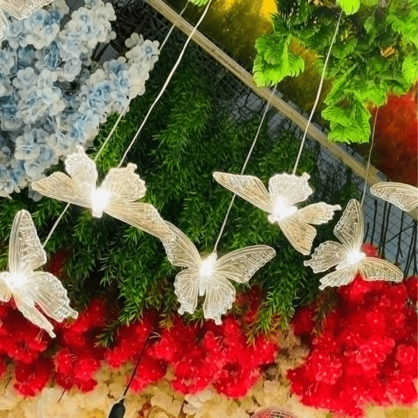 Acrylic Butterfly For Wedding Decoration And Home Decor Used Acrylic Plastic Hanging And Pendant Ceiling Light Warm White Color. Acrylic Butterfly