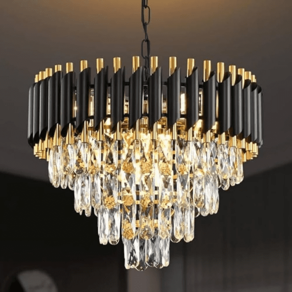 Best-Selling Choice for Dining Areas: The Black Mamba Round Chandelier has earned its reputation as a best-selling choice for living areas. Its combination of striking design, features, premium materials, and high-quality crystals make it a sought-after lighting solution. Italian crystal on the outer circumference Light Source: Inbuilt Tri-color LED Chip Perfect for living room, bedroom, hallway and more.