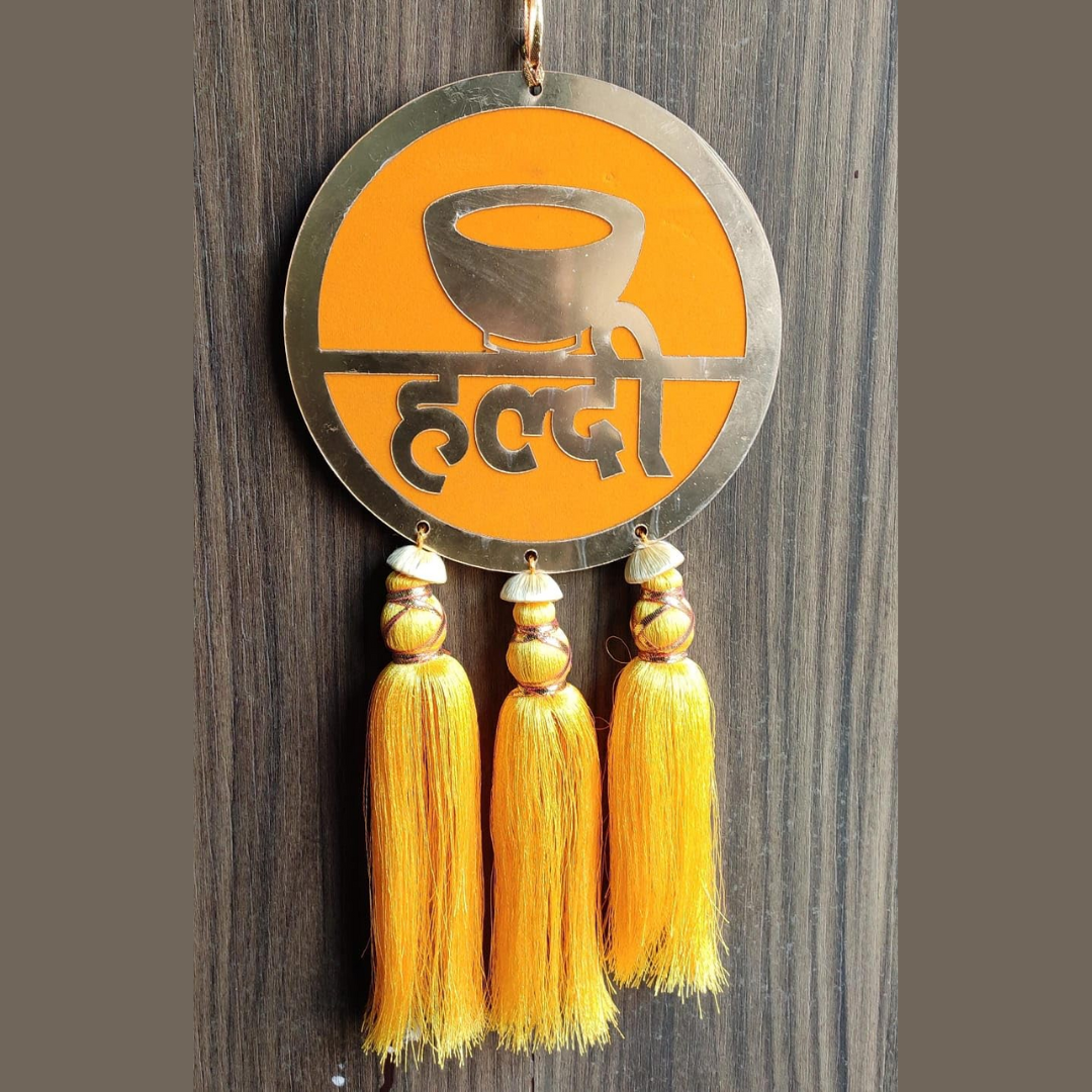 Decorative Hanging Haldi, Haldi / Mehndi  Decoration Board Banner for Marriage/Wedding/Shadi Home Stage Decoration This board is suitable for all types of occasions, such as weddings.