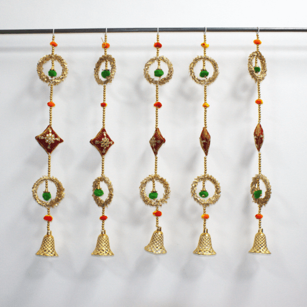 Wall decorative hangings to decorate home wall and wedding hanging decoration home wall decorate with beautiful double small ring hanging with bell.