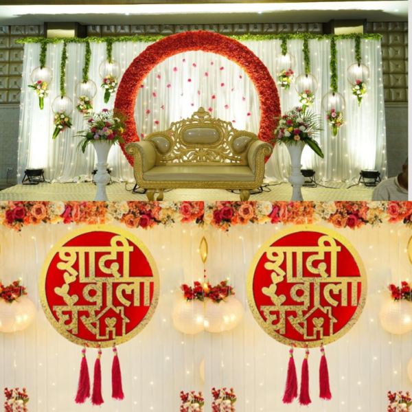 Wedding Decorative Hangings Set Of Shadi Wala Ghar. Haldi / Mehndi Decoration Board Banner for for Marriage/Wedding/Shaadi Home Stage Decoration. This board is suitable for all types of occasions, such as weddings The lightweight and compact design make it easy to take with you wherever you go. Features intricate designs and artworks to give it a unique and elegant look. You Can use this colorful wedding board for wall, door, balcony and decorations outdoor & indoor in your home. Create the best wedding ever with these fun Wedding Door Board signs, Your guests will be blown away by how you thought of every little detail that will create a memorable wedding for everyone. Door Board make great decorations for your home. Fashionable Haldi/Mehandi, Shadi Wala Ghar, Dulhaniya door board are great suitable for Wedding Favor.