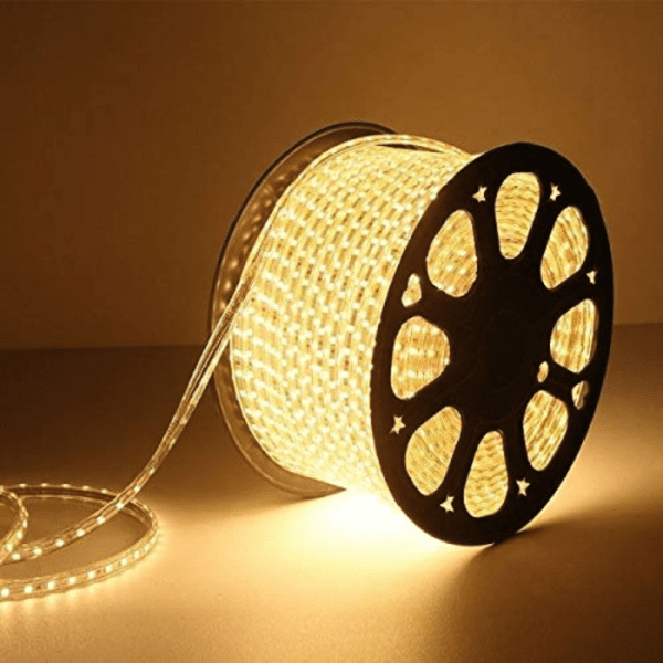 LED Rope Light is a waterproof wonder, designed to enhance your home decor with its warm white glow. Perfect for Diwali decorations, birthdays, or simply creating a cozy ambiance in any room. The flexible design of this LED rope light allows for effortless installation, enabling you to highlight ceilings, create cove lighting, or elevate your home's aesthetic with minimal effort and maximum impact. Emitting a warm white glow, these lights infuse your space with a welcoming and soothing atmosphere. Ideal for festive celebrations or everyday use, they add a touch of elegance to any occasion. Crafted for durability, these lights are not only stylish but also waterproof, ensuring safe use both indoors and outdoors. The robust design guarantees a reliable lighting option for various settings. Embrace cost-effective and eco-friendly lighting with the LED technology of Desi Diya Rope Lights. Enjoy the benefits of energy efficiency without compromising on style or brightness.