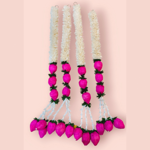 Decorative Latest Hanging With Pink Rose Kali And Rajniganda Set Of 4 Pieces