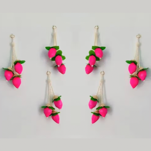 Hanging Decoration Pearl Lotus Buds Indian Home Decor Diwali Latkan Festival Hanging Wedding Party Decor Set Of 6 Pieces
