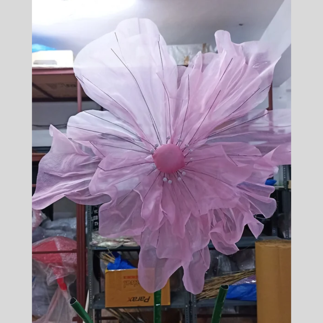 Purple Organza Artificial Flower Set Of 4 Pieces