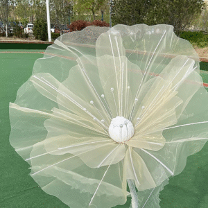 Yellow Organza Artificial Flower Set Of 4 Pieces