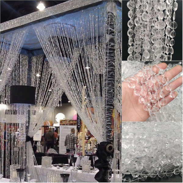 Crystal Hanging Jhaler Ladi Height 4 Feet  Set Of 10 Pieces - Image 3