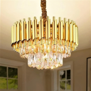 2 Step Gold Crystal Chandelier