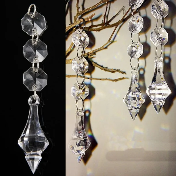 Chandelier Crystal Hanging Ladi Set Of 80 Piece, Height 6 Inch - Image 2