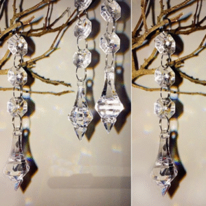 Chandelier Crystal Hanging Ladi Set Of 80 Piece, Height 6 Inch
