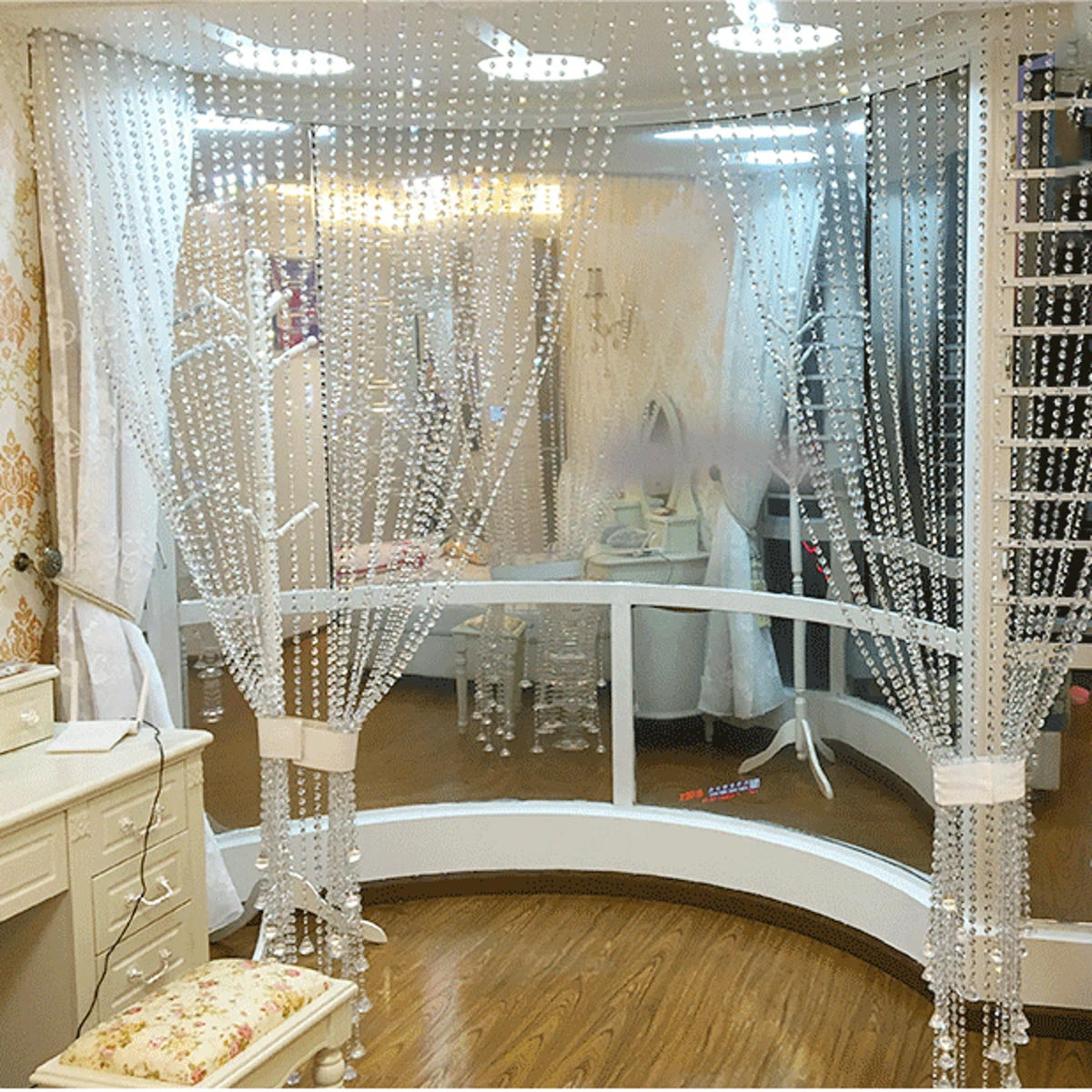 Crystal Hanging Jhaler Ladi Teardrop Set Of 10 Piece Ladi, Height 4 Feet - Image 5