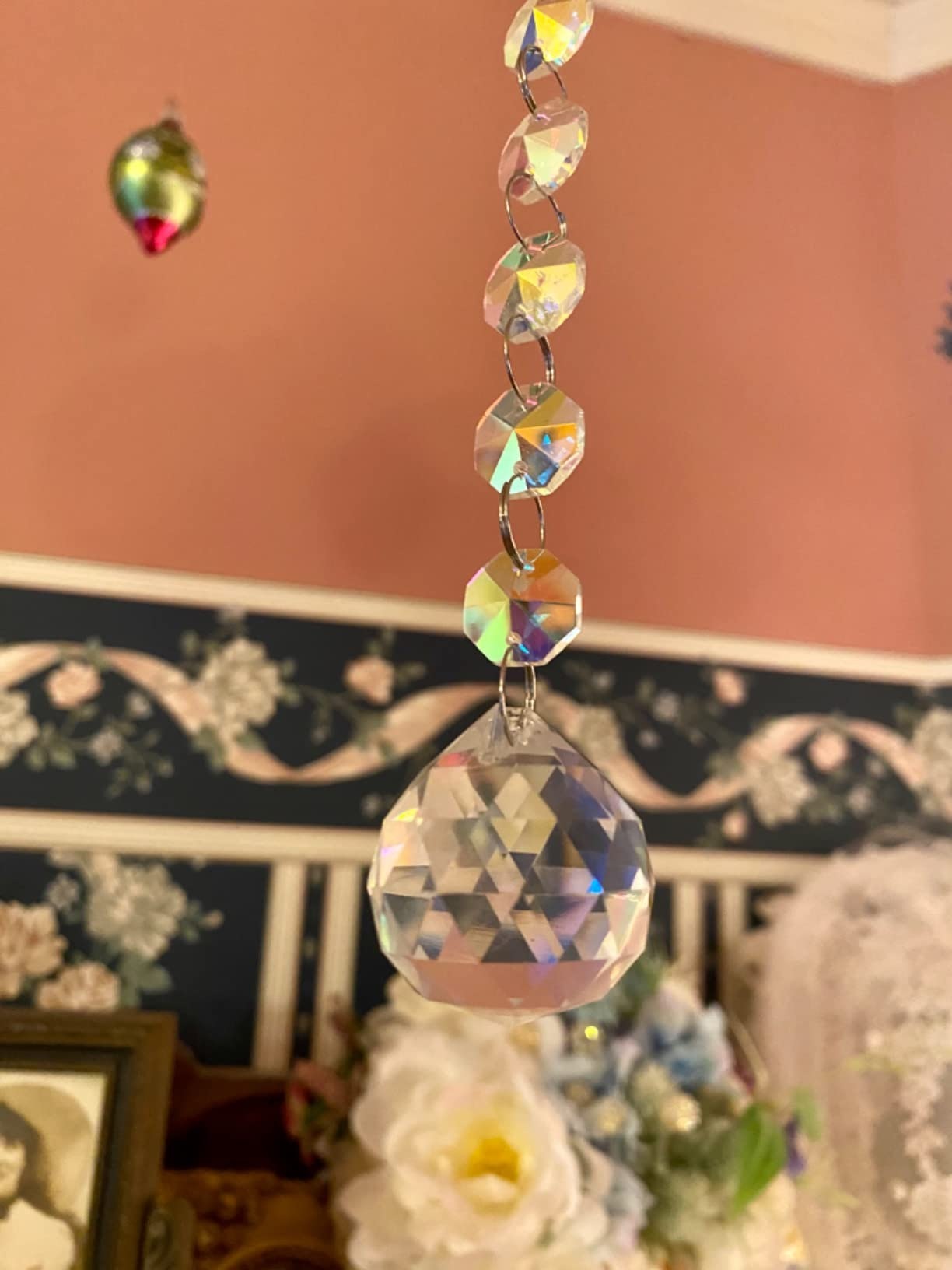 Crystal Hanging Jhaler Ladi Teardrop Set Of 10 Piece Ladi, Height 4 Feet - Image 4