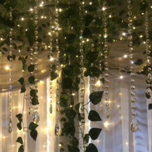 Crystal Hanging Jhaler Ladi With Almond Drop Set Of 20 Piece Ladi, Height 2 Feet