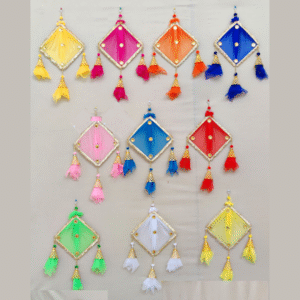 Decorative Net Hanging Kite With Bell Set Of 8 Piece Kites