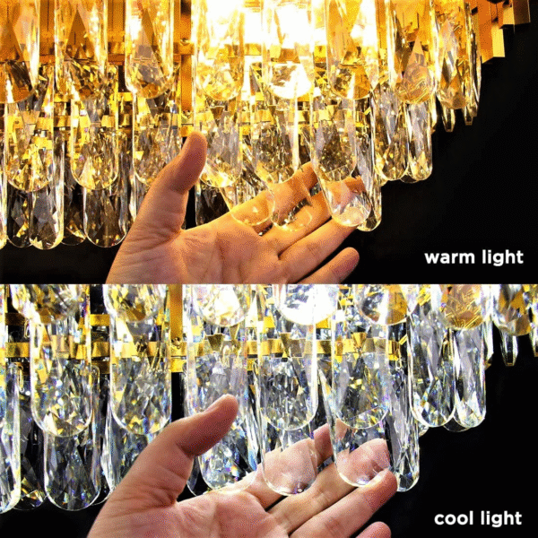 2 Step Gold Crystal Chandelier - Image 4