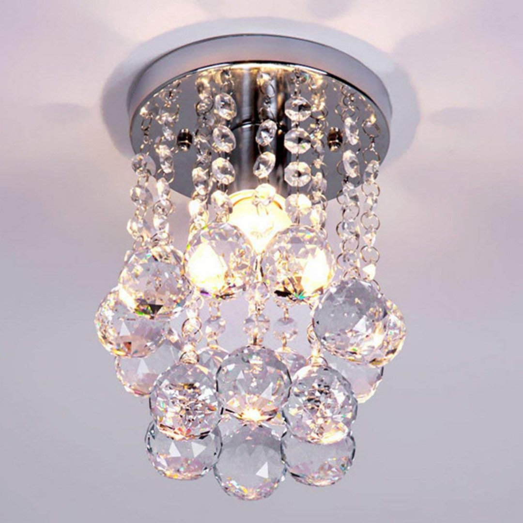 8 Inch K9 Crystal Chandelier For Living Room Ceiling Light ( Warm White ) Ac A3