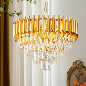 This modern crystal chandelier combines luxury and contemporary elements with eye-catching results, this crystal chandeliers is a piece of art which presents itself in an elegant look . [Height Adjustment &Wide Application] Dining room chandeliers comes with 35.4 inches in chain (adjustable), which can support multiple height adjustment applications for multiple scenes.