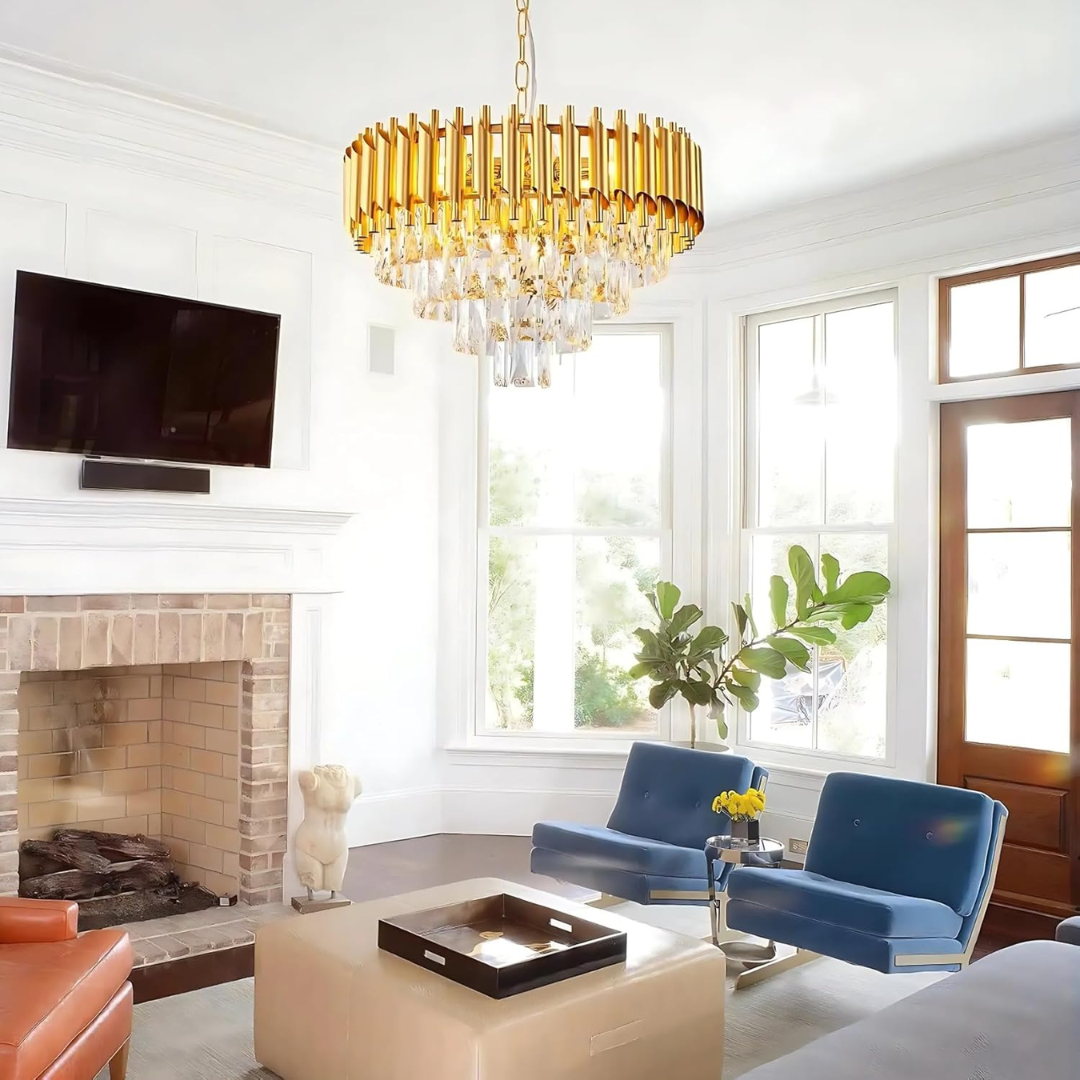 Golden Crystal Chandelier In 4 Step 500 mm - Image 2